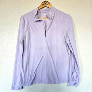 PARADOX 1/4 ZIP LONG SLEEVE PURPLE FLEECE PULLOVER AND PANTS BOTTOM WOMENS LARGE